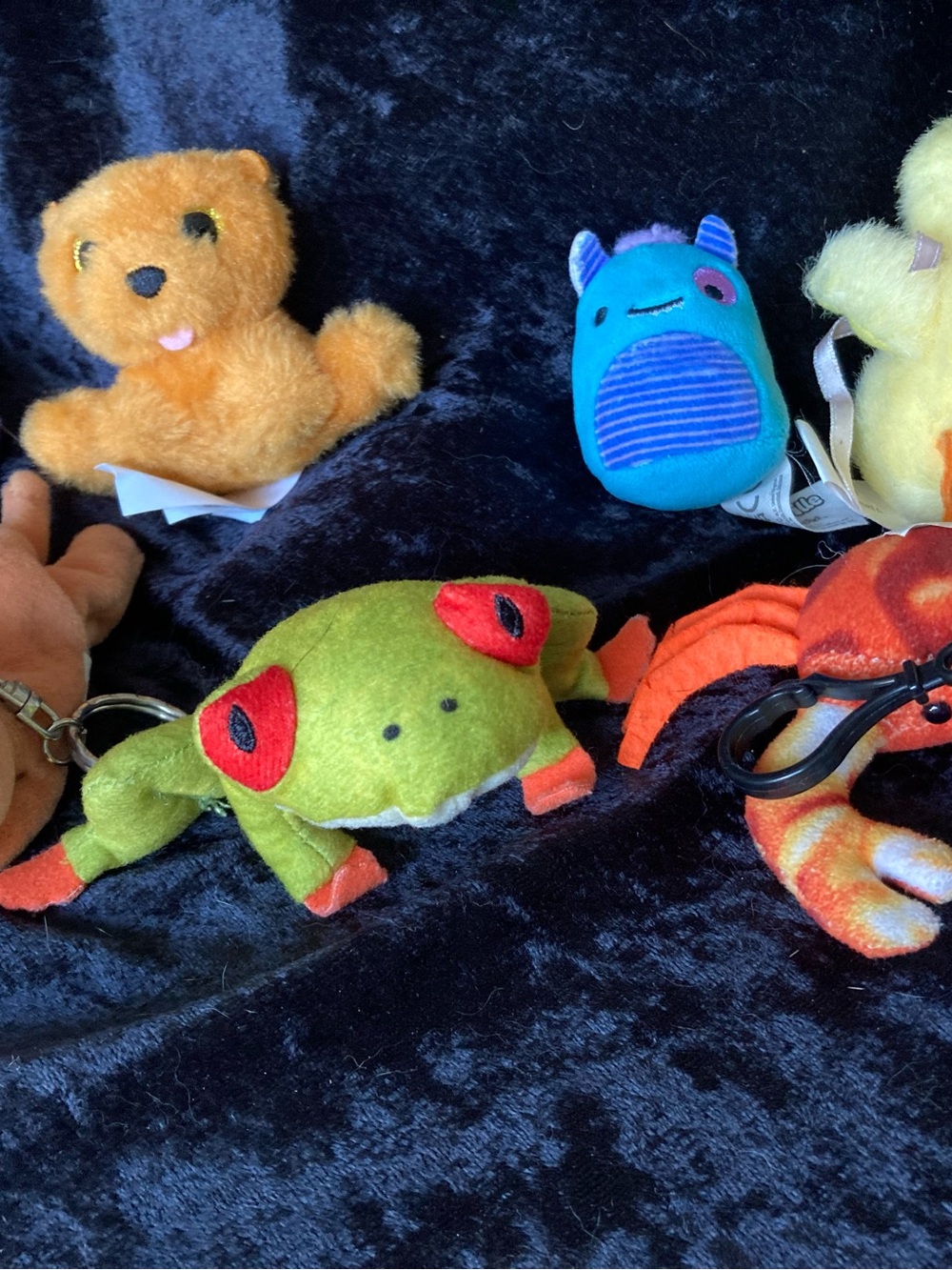 Plush Assorted Small Toys Lot Green Frog Crab